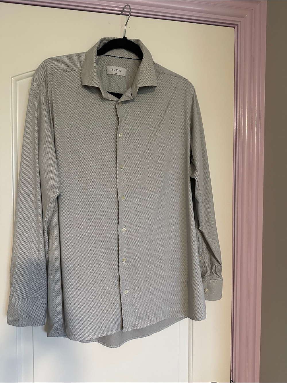 Eton Men’s Long-Sleeve Dress Shirt in Light Gray 16/41 slim